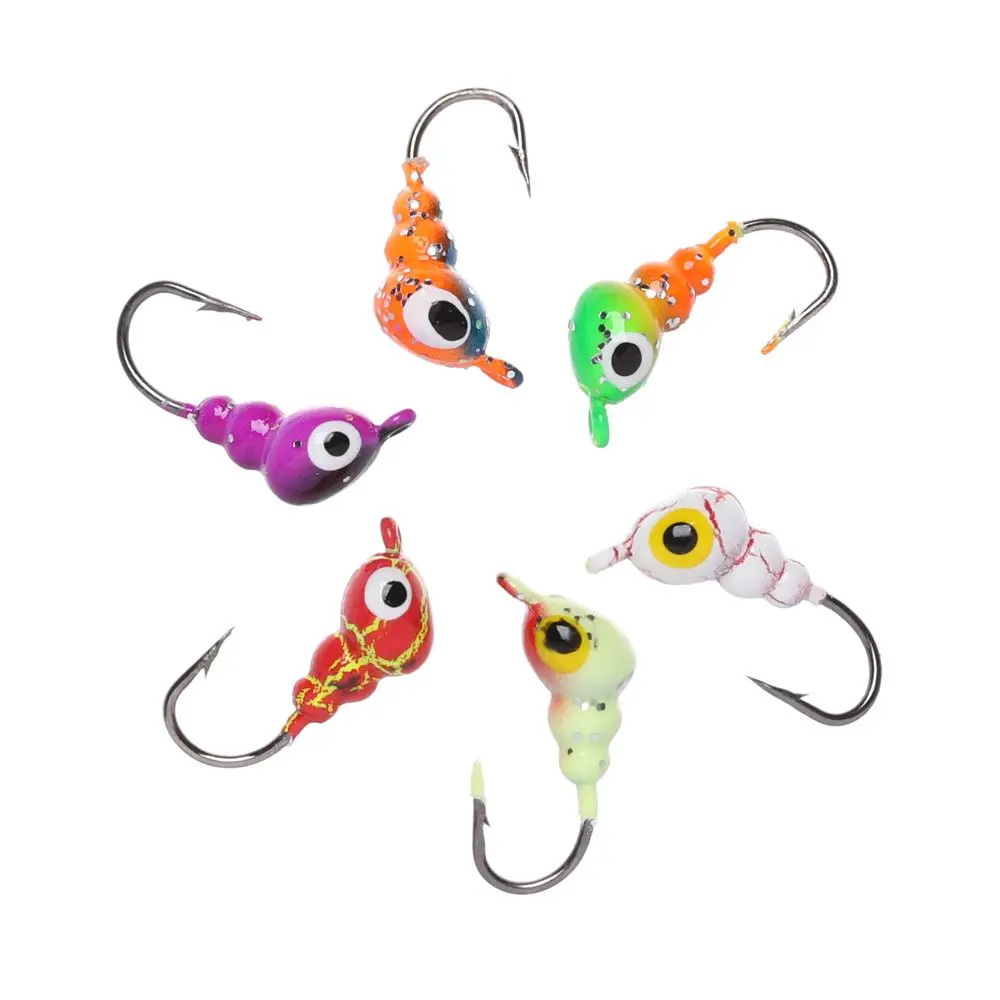 6PCS 0.5g 0.8g 1.3g Jig Head Hook Quality Walleye Balancer Ant Shape Winter Ice Fishing Lure Lead Hard Hook AD-Sharp Fishinghook