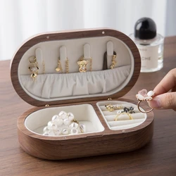 Wooden Jewelry Box Delicate Walnut Jewelry Box Holder For Rings Earrings Necklace Storage Boxes For Girls Women Dropshipping