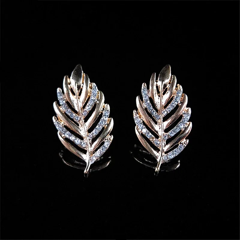 Engood 100Pcs Rhinestones Buckles Branch Leaves Sewing Trim Embellishments Craft Button for DIY Wedding Bridal Hair Accessories