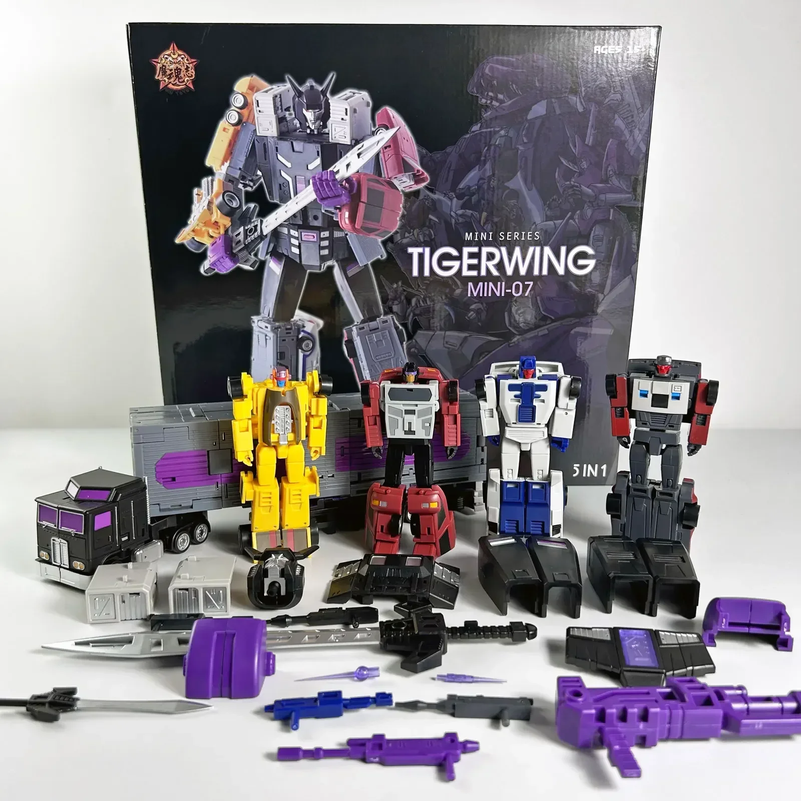 Transformers Demon Soul MINI07 Flying Tiger Combination Set Five-in-one Car Toy Model Anime Ending Figure Gift In Stock