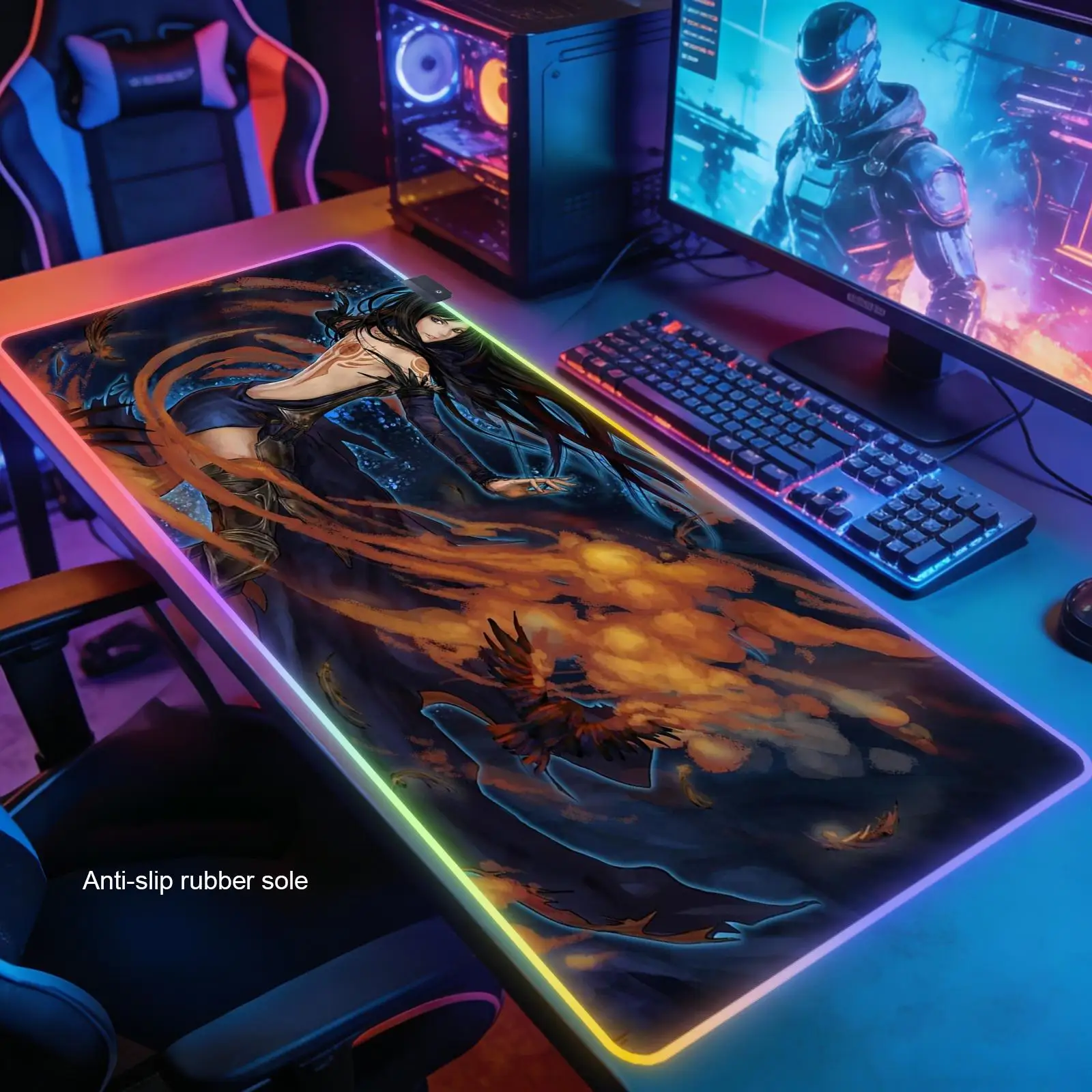Game C-Castlevania-A Mouse Pad, Non-slip Rubber Gaming Balance Computer Pad Decorative Desk Mat, Large RGB Mouse Pad for Laptops