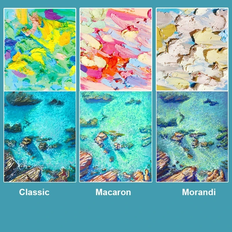 Kuelox زيت ناعم باستيل 24/36/48 عصا طلاء صلبة قابلة للغسل رسم كلاسيكي معكرون موراندي الفنان تلوين للهدايا لوازم فنية