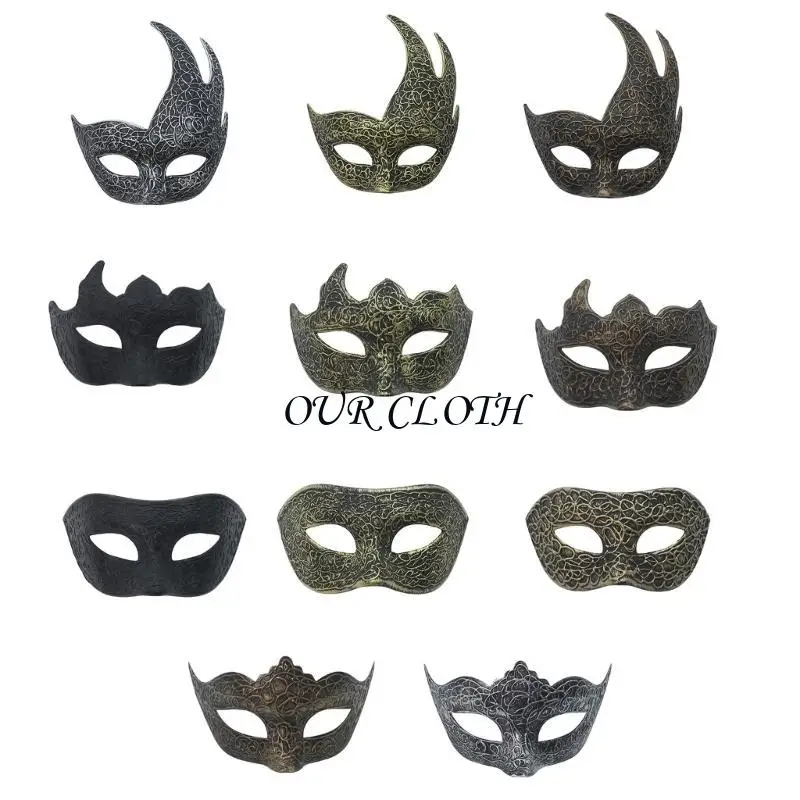 أقنعة تنكرية في البندقية قناع الحفلات البلاستيكية قناع أزياء الهالوين Mardi Gras Mask للنساء الرجال Half Face Mask Gifts Y1ac