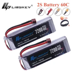 Akumulator LiPo 7200MAH 7.4V 60C 2S z wtyczką T TRX XT90 do quadkoptera RC Helikopter Samochód Łódź Dron Części zamienne Akumulator 2S