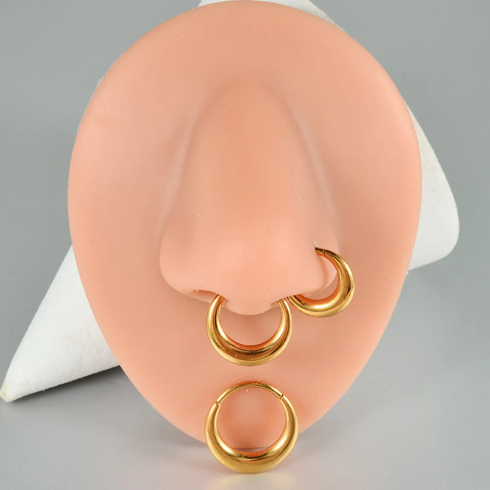 

1PC G23 Titanium Nose Ring Conch Daith Earring Moon Waterdrop Goth Septum Clicker Helix Ear Cartilage Piercing Jewelry Wholesale