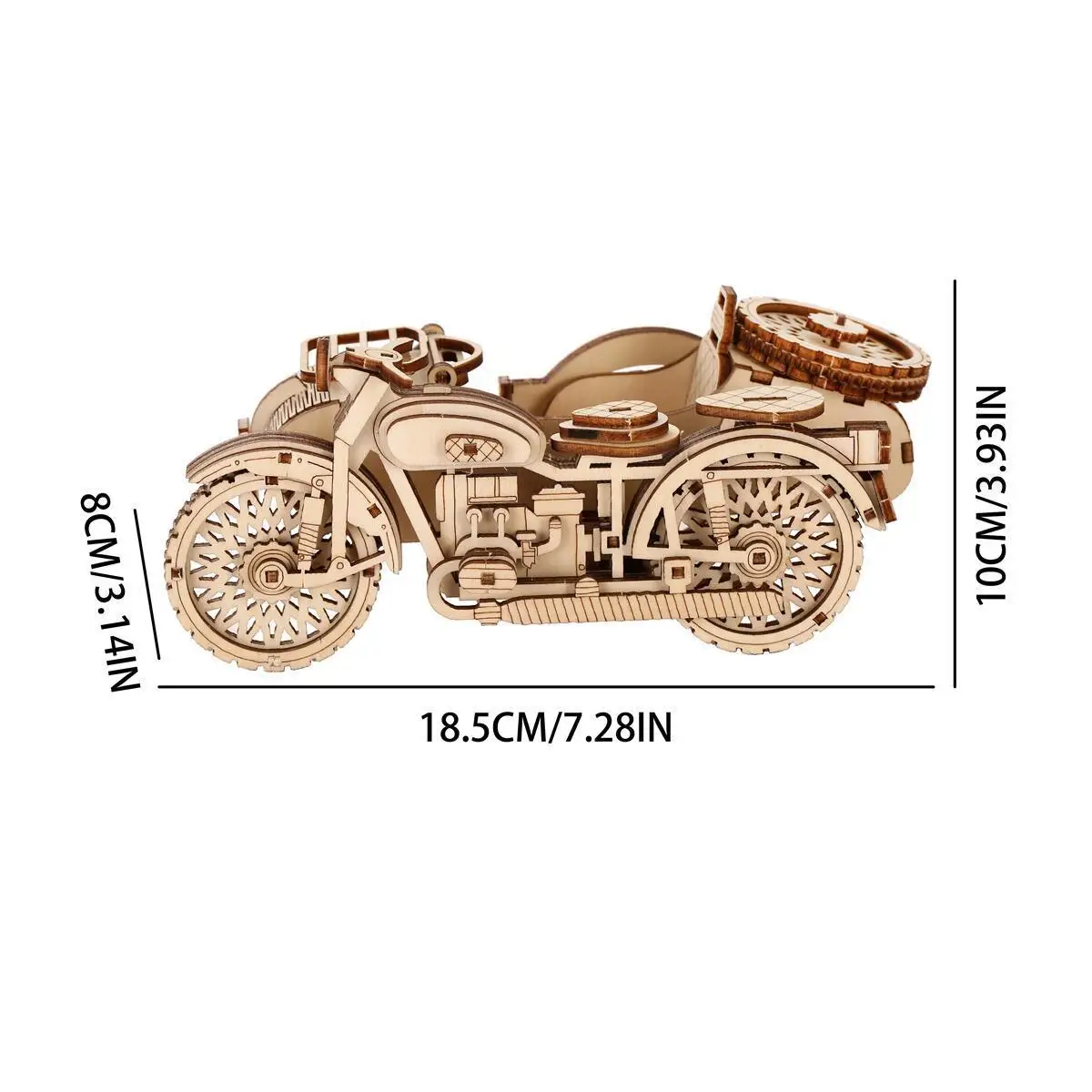 3D driedimensionale houten driewielige motorfiets volwassen speelgoed puzzel assemblagemodel puzzel ornament