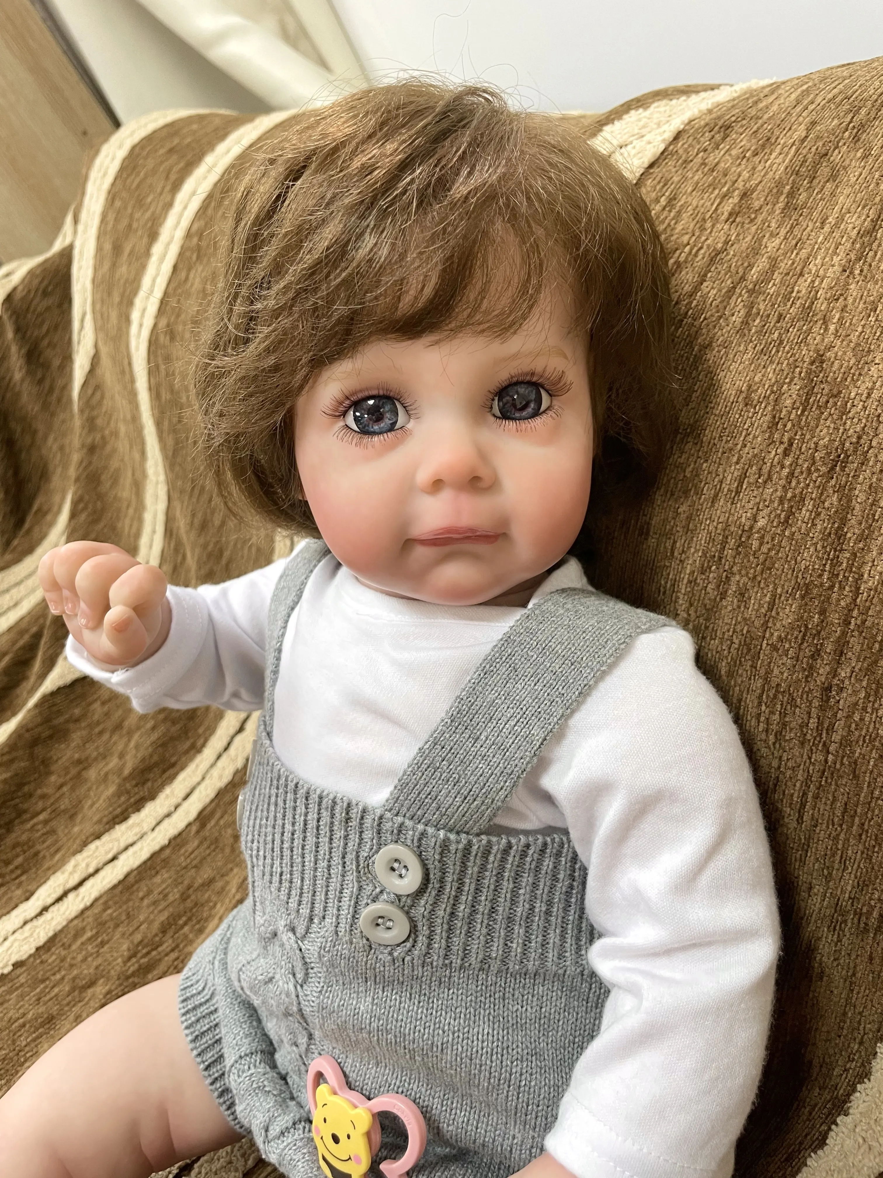 コケラ 24インチ（60cm）リアルなシリコン製リボーンドール 可愛いビニール製人形 本物そっくりの柔らかい感触の子供用おもちゃ人形 手作りファッションドール