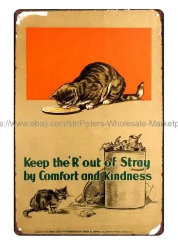 Железнодорожный жестяной знак s пропагандистский постер RSPCA бродячие кошки котята металлический жестяной знак