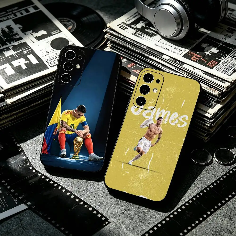 Football James Rodriguez Fashion  Soft Silicone Case for Samsung S26, S24, S21, S22, S23, S30, Ultra, Plus, FE, Lite-Black