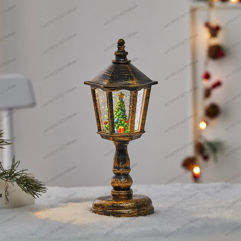 New Christmas Decorations Luminous Water-filled Hexagonal Table Lamp Interior Creative Desktop Ornament