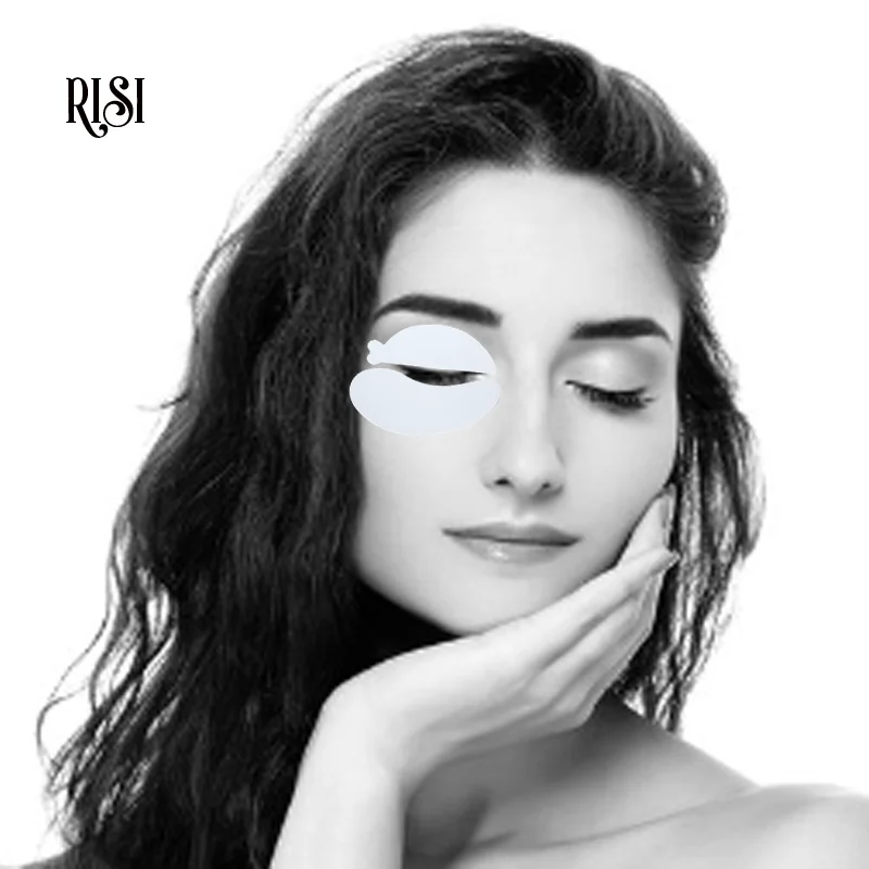 RISI UV Black Eye Patch For Eyelash Extension Eye Gel Pads Hydrogel Padding UV protection Stickers Reusable Washable