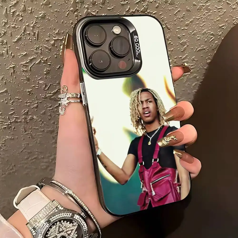 حافظة هاتف Singer Rapper R-Rich Amiri لهاتف iPhone 17,16,15,14,13,12,11 Plus, Pro Max, XS, حافظة هاتف فضية ملونة