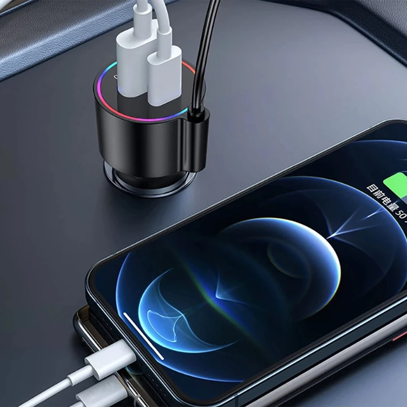 Carro bluetooth 5.0 transmissor fm pd 30w qc3.0 carregador rápido sem fio receptor de áudio handsfree mp3 player música fácil de usar