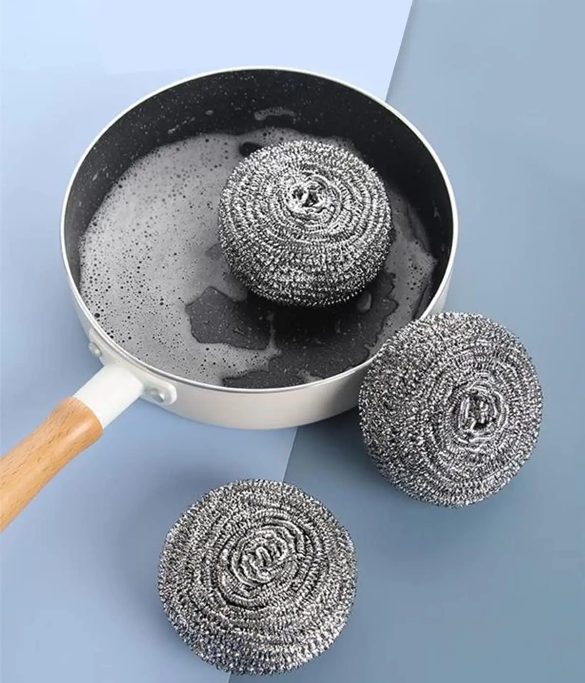 6Pcs Steel Wool Scrubbers - Flexible Scrubber Pads for Cleaning Dishes Pots, Pans Grills and Sinks  dish brush cleaning brush