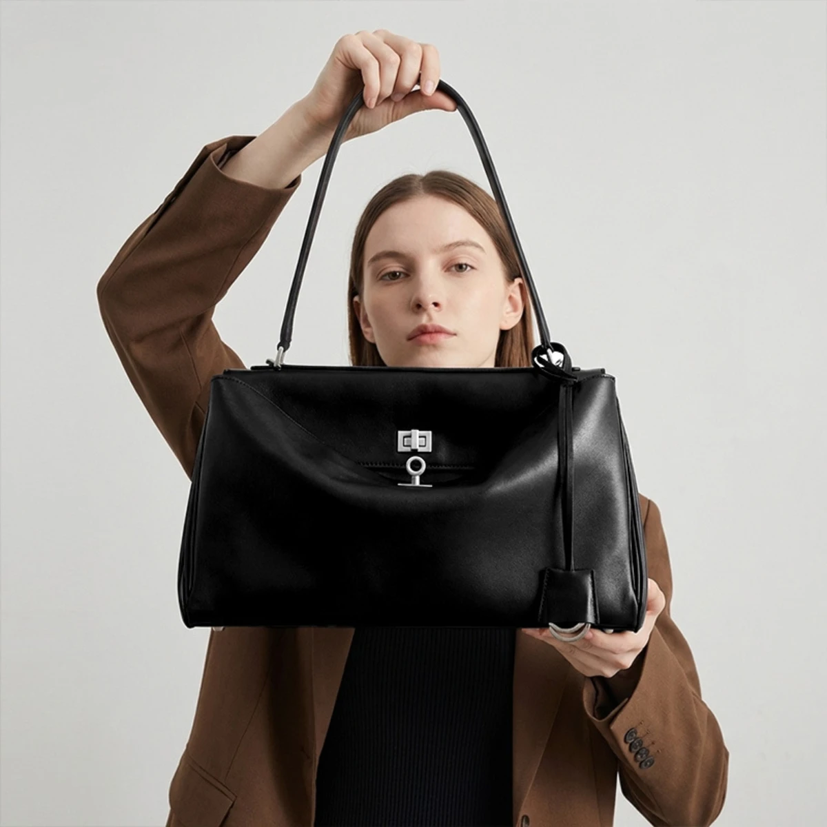 

Women's Premium Genuine Leather Underarm Bag Luxury Cowhide Mahjong Bag Versatile Commute Shoulder Crossbody Handbag For Women