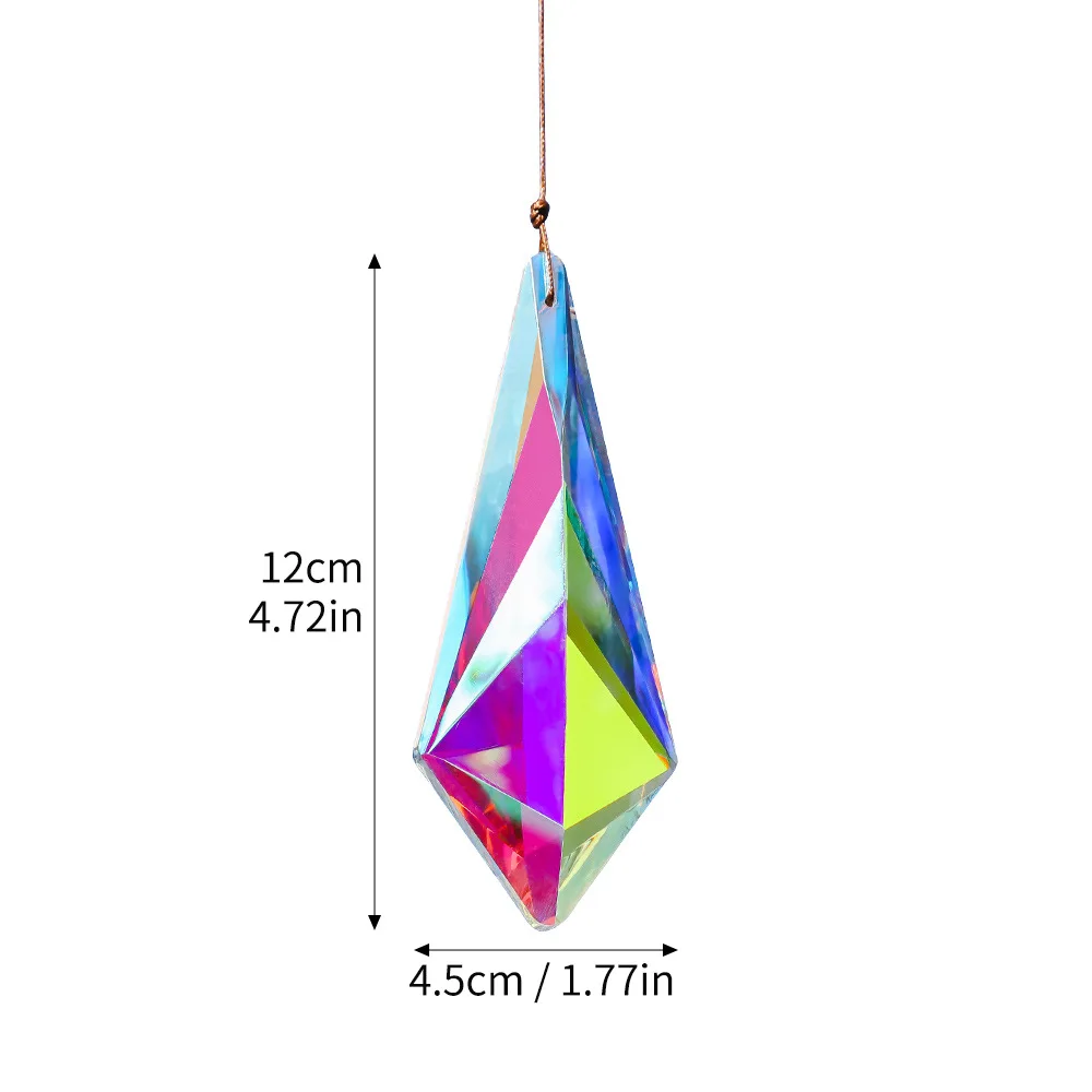 120mm AB Colorful Crystal Suncatcher Glass Prism Sunshine Catcher Garden Window Hanging Pendant Rainbow Maker Craft Home Decor