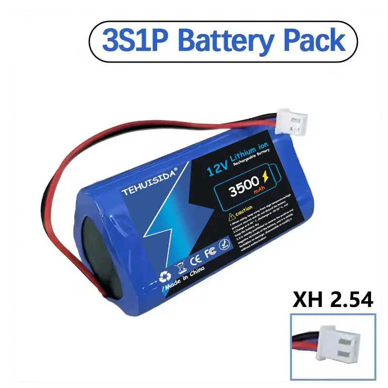 12V 3S1P 12.6V/11.1V 18650,Batterie Li-ion Alimentation De Secours 3500mAh, CCTV, Caméra, Pistolet Fascia, Batterie Lithium-ion