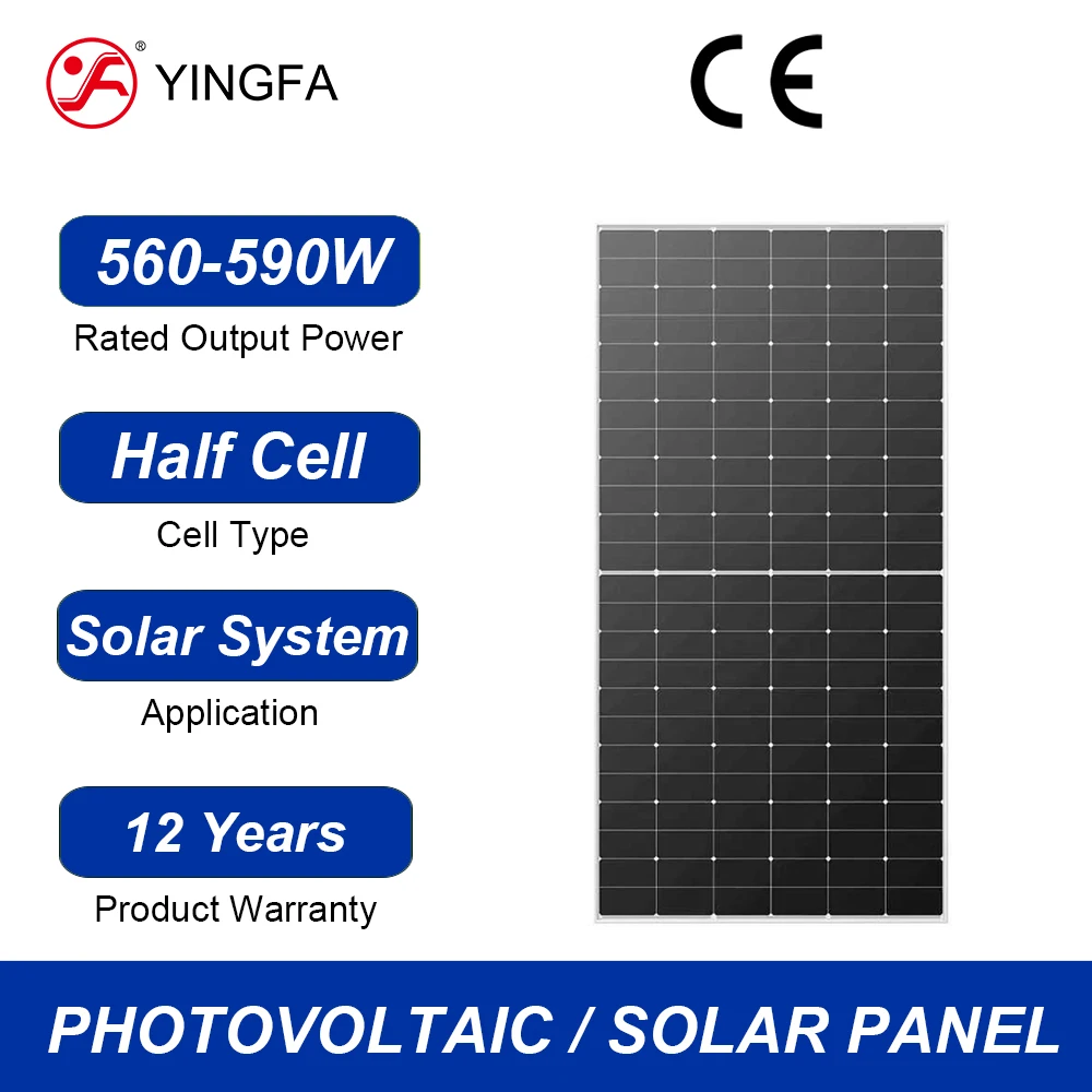 YINGFA 560W - 590W Half-cell Dual Glass Solar Panels On The House From China LR5-72HGD