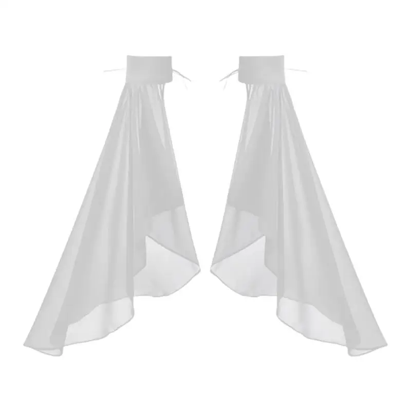 

1Pair Women Sunscreen Long Detachable Sleeves Simple Decorative Tulle Sheer Arm Warmers For Wedding Or Daily Wear Accessories