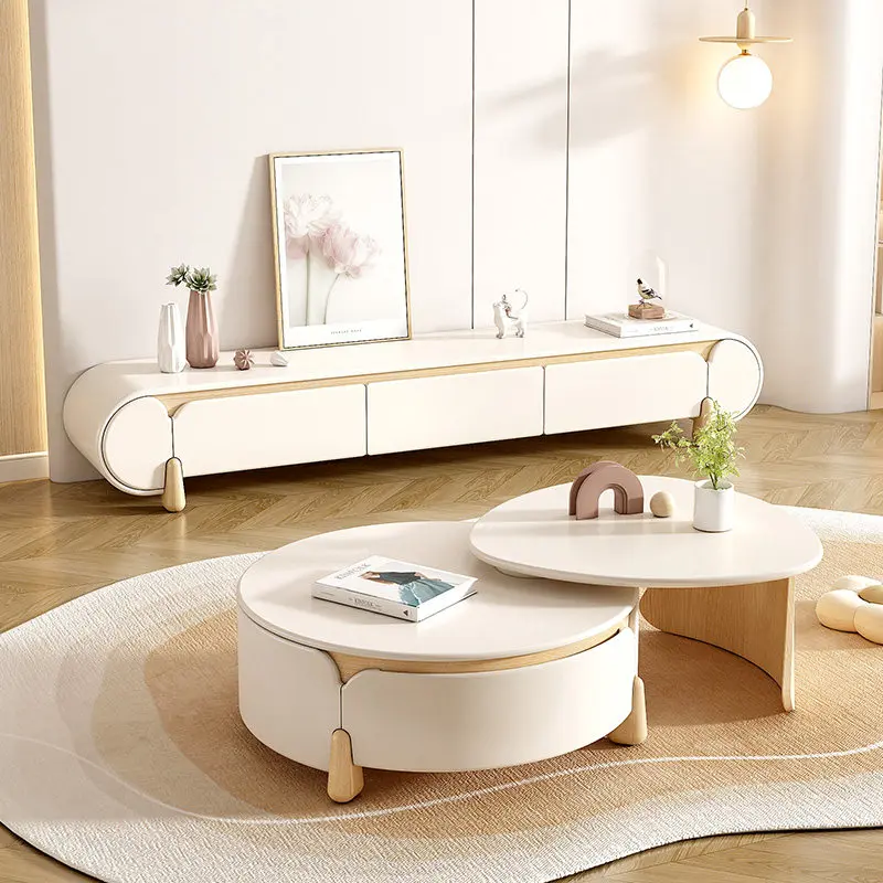 cream wind TV cabinet modern household French creative coffee table TV cabinet combination simple muebles del salón furniture