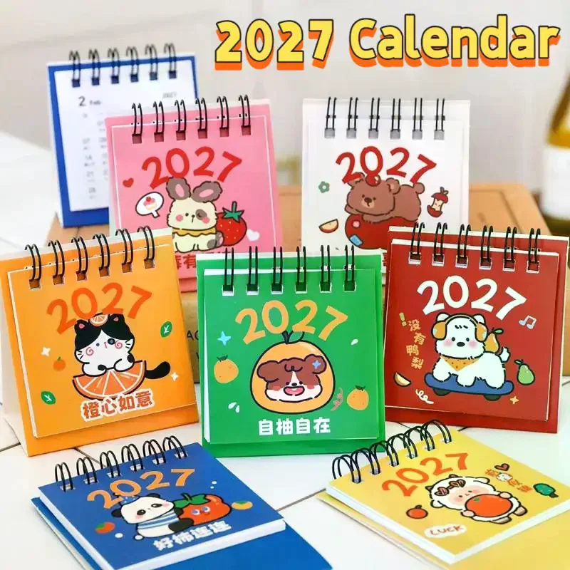 2027 Desk Calendar Mini Portable Travel Perfect Home Office School Daily Schedule Planning Decor