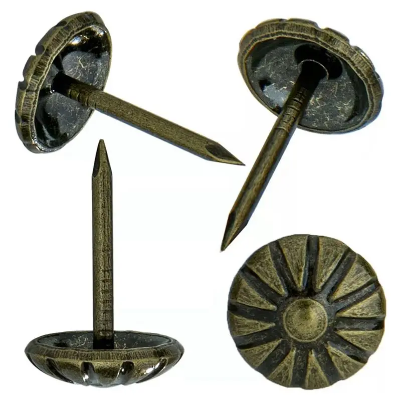 A15F-Furniture Nails For Interior Decoration Furniture Decorative Nails Daisy Upholstery Nails Antique Brass 300PCS