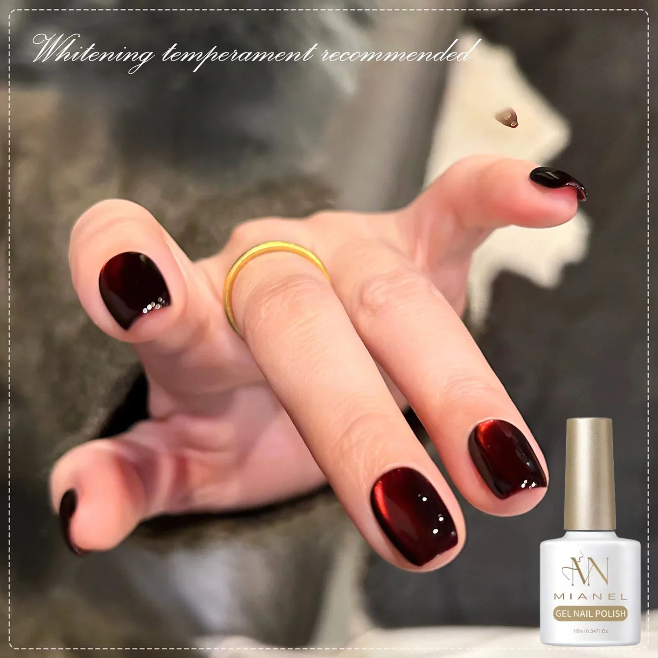 10ML 1PCS Red Black Glass Bead Magnet Cat Eye Gel Nail Polish Autumn Nails Top Selling Whitening Red Nails UV Light Nails