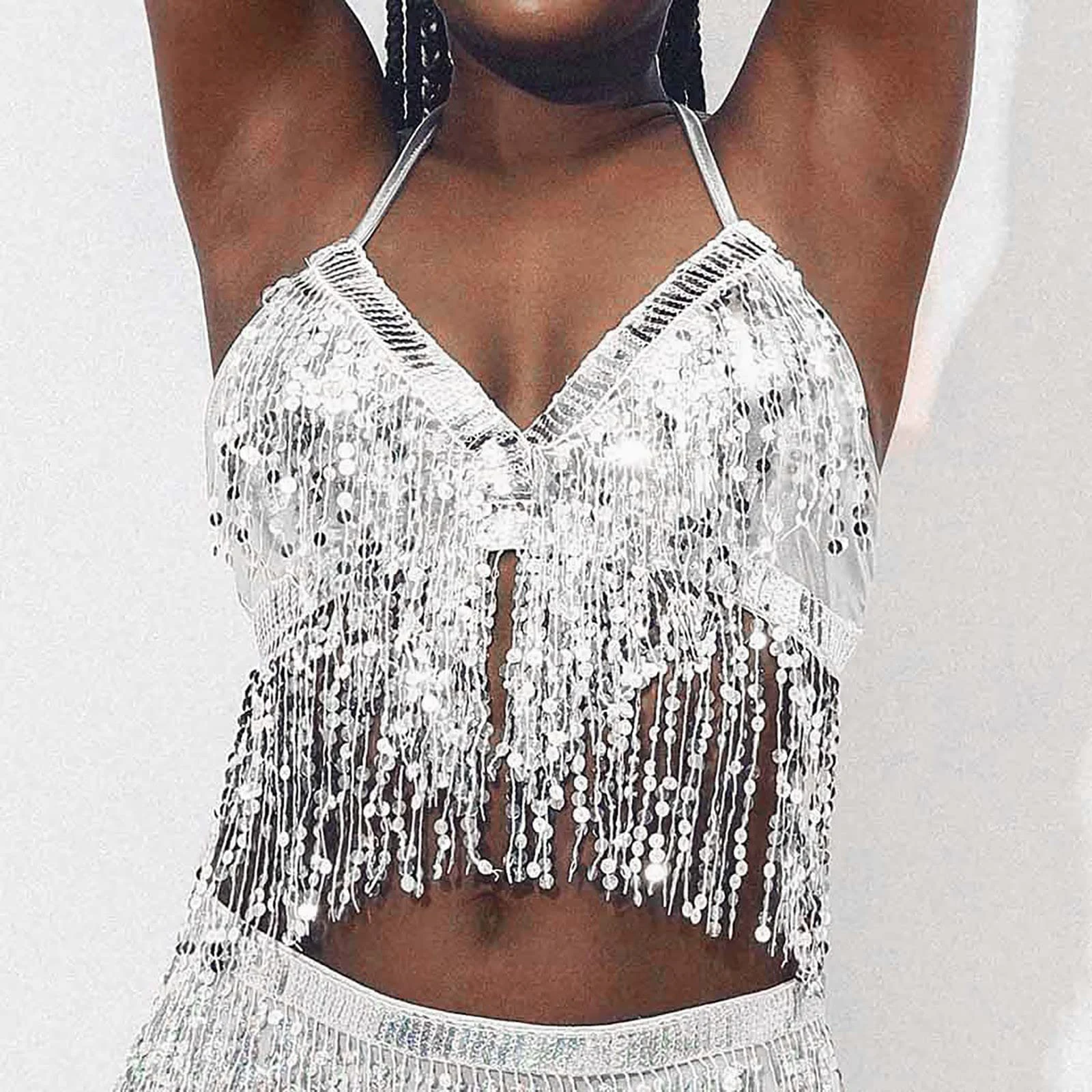 Frauen Quaste Kleid Karneval Leistung Top Bauchtanz Bhs Sexy Bühne Kostüme Zubehör Bauchtanz Mode Mehrfarbig