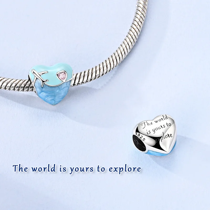 

New 925 Sterling Silver Air Travel Charms Beads For Women Fit Original Bracelet DIY Birthday Party Jewelry Gifts