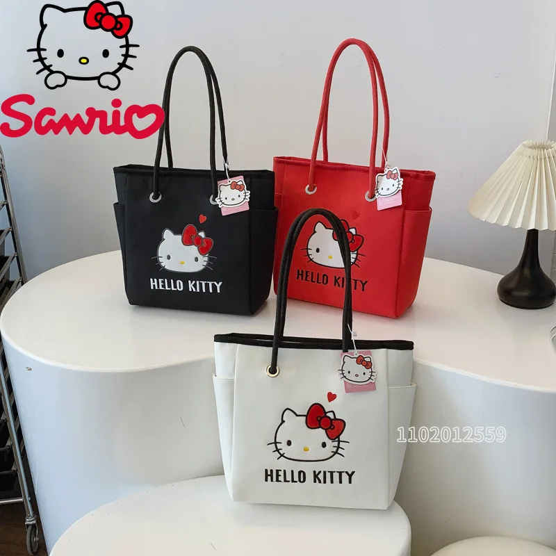 

Hello Kitty New Women's Handbag Luxury Brand Original Women's Shoulder Bag Fashion Trend Storage Tote Bag Large Capacity