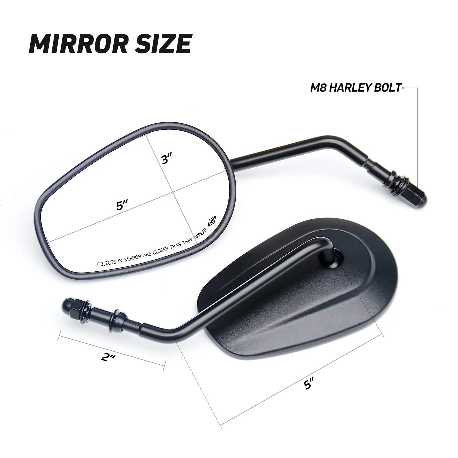 8MM Motorcycle Rear View Side Mirrors For Harley Softail Dyna SPORTSTER XL 883 1200 Touring Road King Street Glide CVO FXDB FXDF