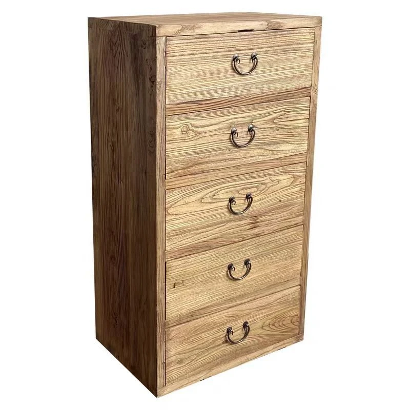 

Old elm chest of drawers, drawer storage, retro new Chinese floor-to-ceiling against the wall