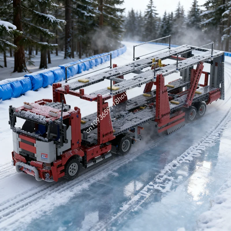 

1680 шт. MOC полуприцеп автомобильный транспортер C модель здания Рождественский подарок блоки архитектура креативная идея игрушки детский день рождения