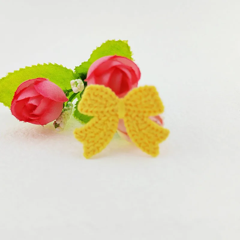 50 Stück 35*25mm Wollschleifen-Applikationen für DIY-Kleidung, Hüte, Schuhe, Nähzubehör, Aufnäher, Kopfbedeckungen, Haarschleifen, Clips, Dekorationszubehör – Detail 6
