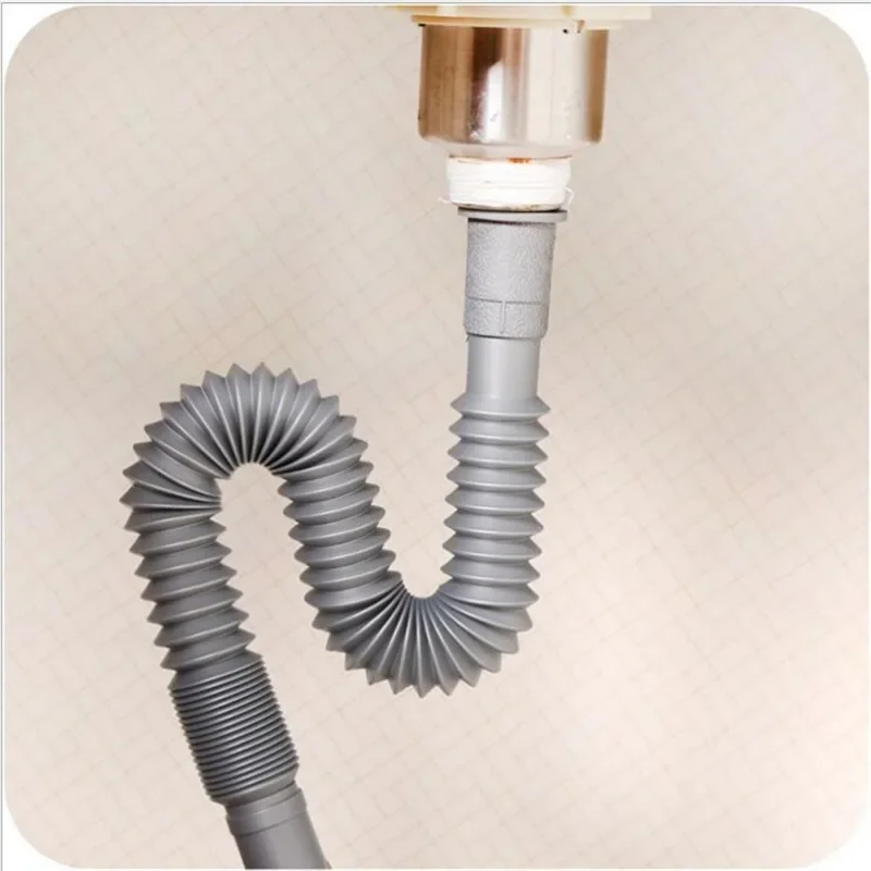 1Pcs Stretchable Drain Flexible Hose Universal Plastic Drain Hose Kitchen Sink Extension Washbasin Drain Hose Pipe for Bathroom