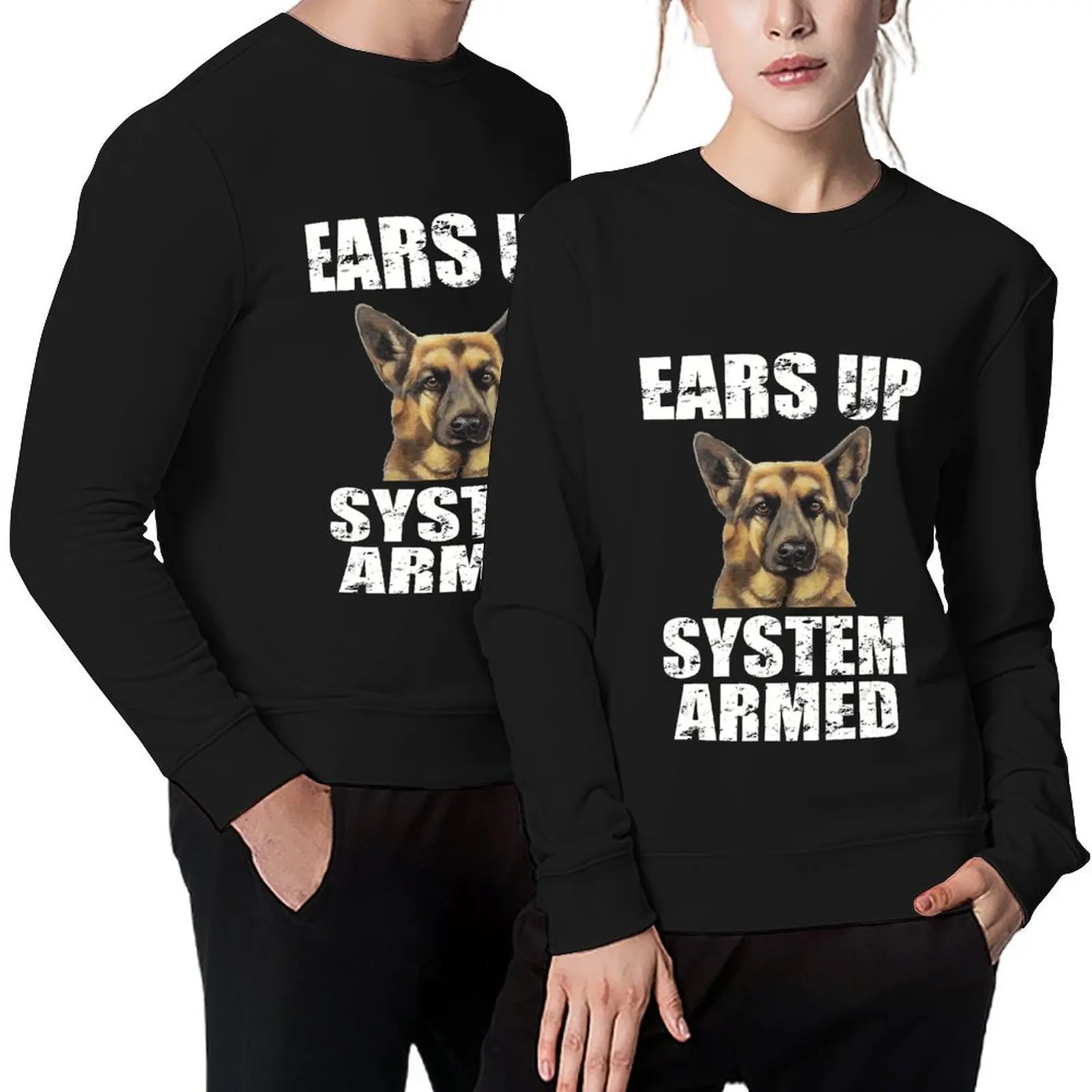 

German Shepherd Ears Up System Armed Funny Gifts Pullover anime clothes clothes for men hooded sweatshirts
