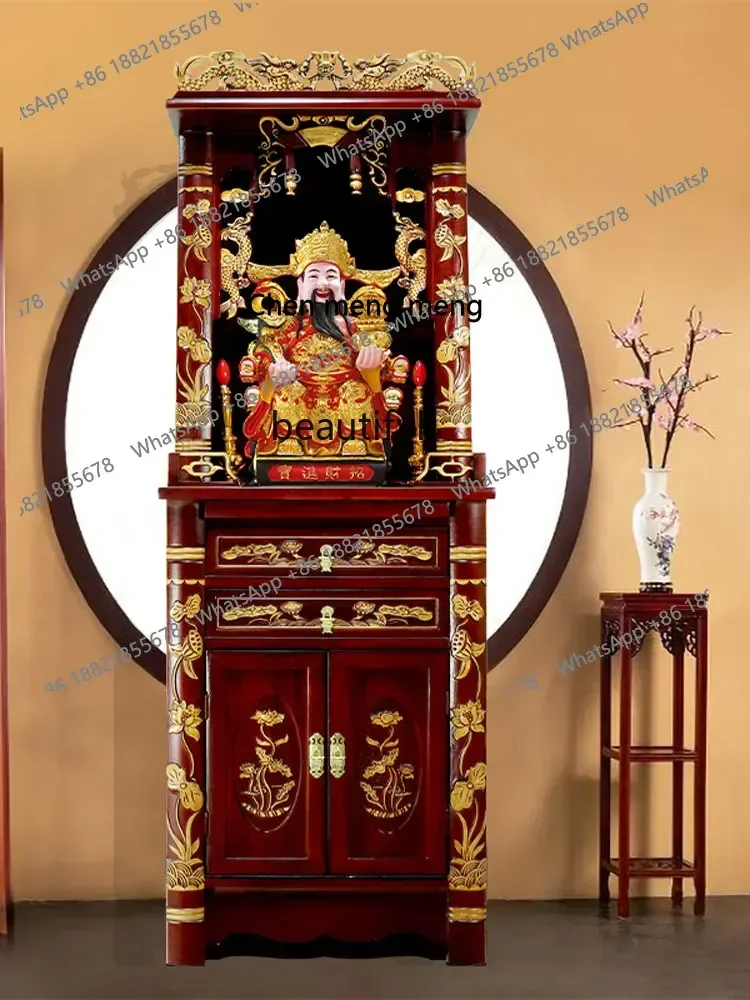 z183 Solid Wood Buddha Niche Buddha Cabinet New Chinese Style Clothes Closet Shrine Ancestor Altar Cabinet Home God of Wealth Ca