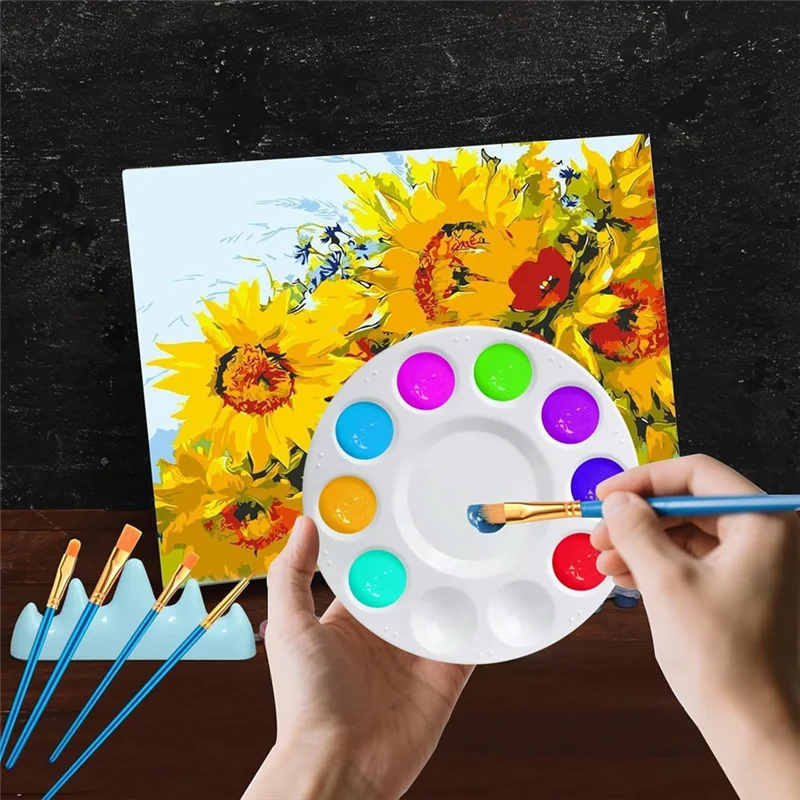 

Наборы кистей ABZS, 60 шт., кисти и 6 палитр для рисования, 6,3 дюйма для акварельной живописи, рисования тушью