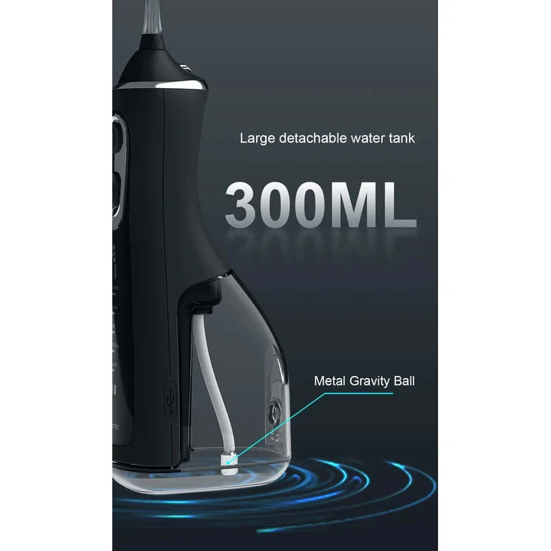 الري عن طريق الفم 40-140PSI قشارة الأسنان 5 سرعة جهاز تنظيف الأسنان بالماء قابلة للشحن الأسنان المياه النفاثة 300 مللي IPX6 مقاوم للماء منظف الأسنان #5