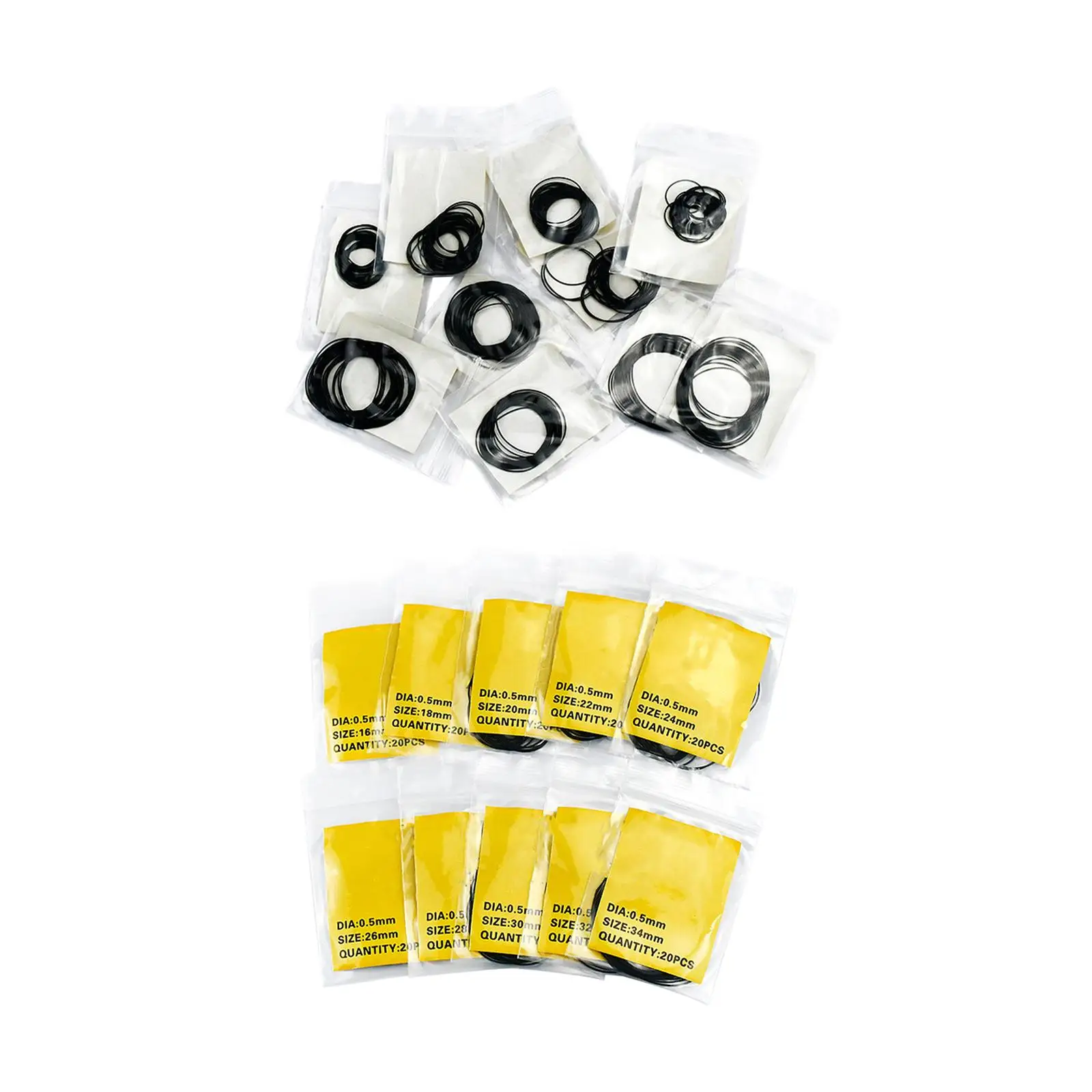200x Watch Back Case Gasket Watch Supplies 16mm-34mm Replacement Assortment Watch Case Cover 10 Different Sizes Rubber O Rings image 6