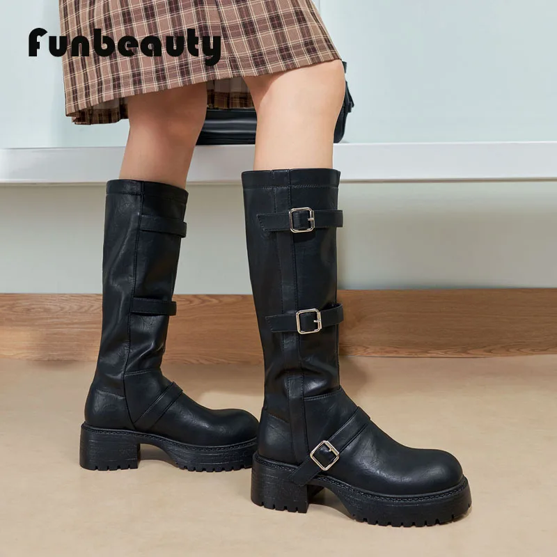 

2024 New Women's Thick Bottom Western Cowboy Knight Boots Women's Winter Knee-High Retro Long Boots