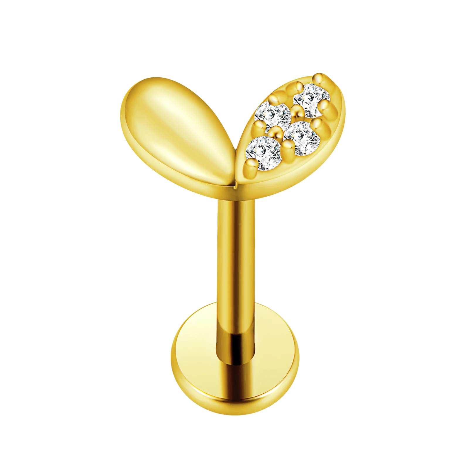 Heart pendant Labret Piercing Bowknot Internal thread 100% 316L Surgical Steel Cartilage Helix Flat Back Earring Stud