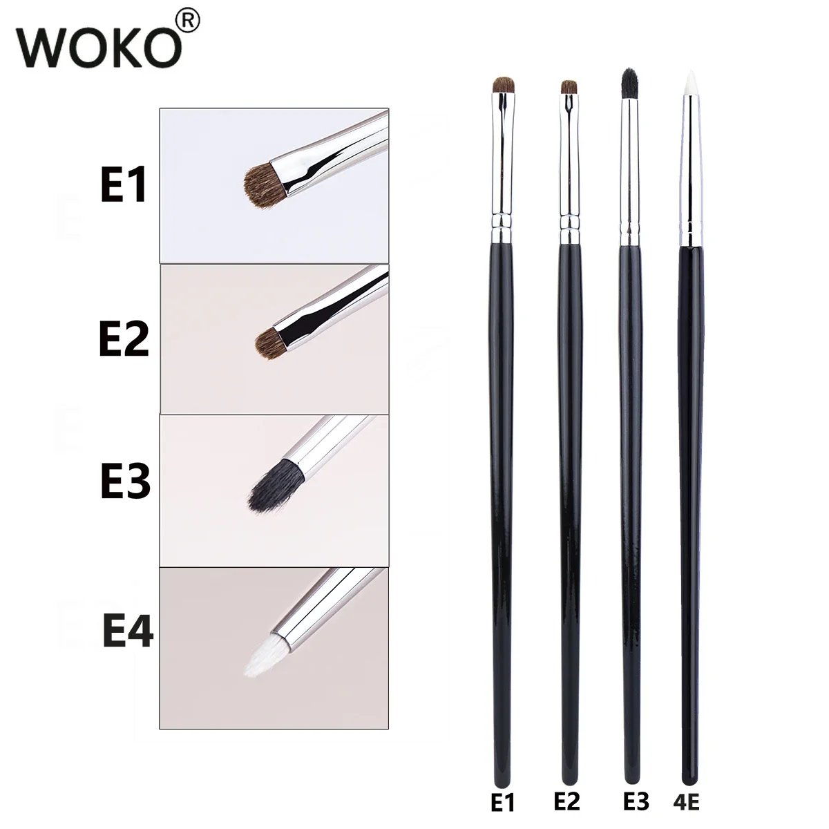 Detail Eye Shadow Brush Makeup Brush Smudge Eyeliner Smudge Brush Horse Hair / Goat Hair Small Eyeshadow Smoky Makeup Brushes