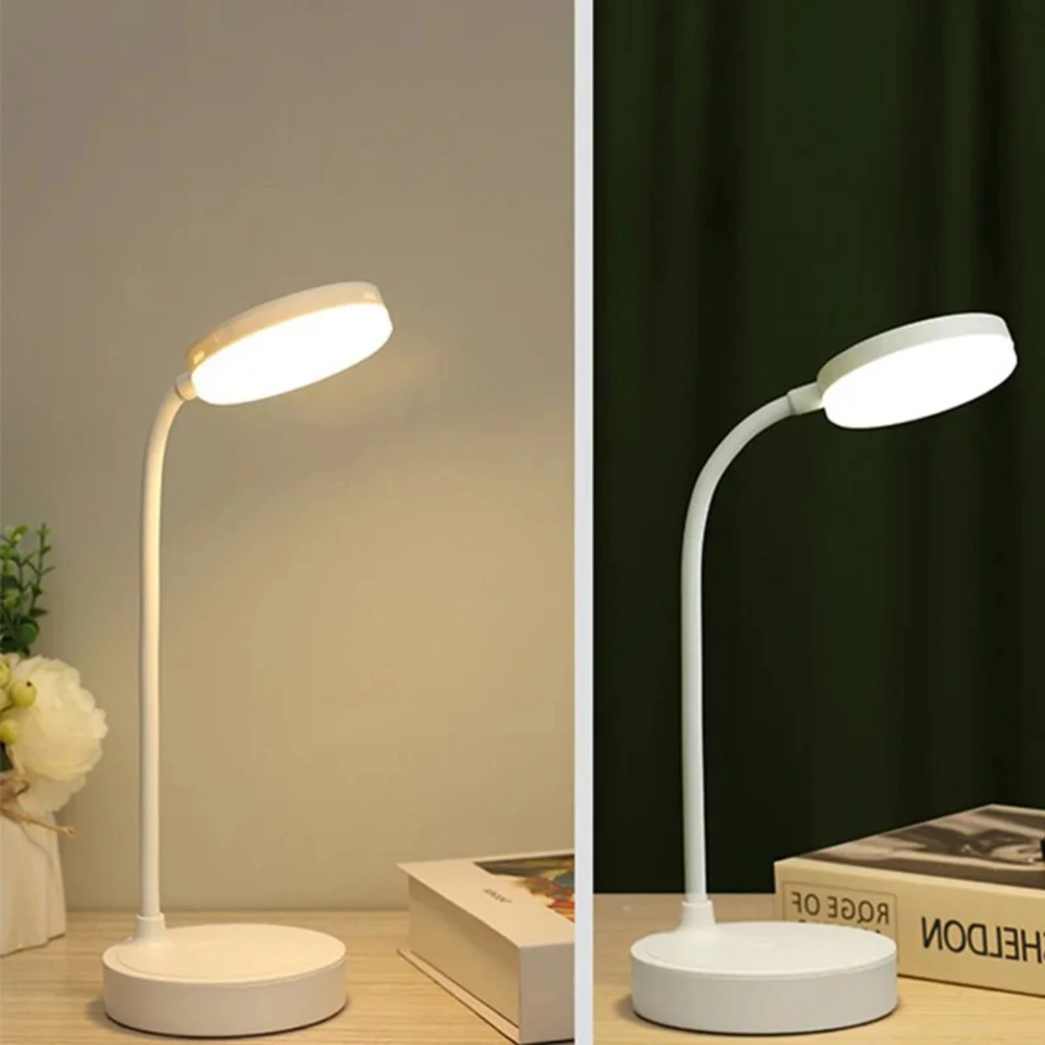 

Table Lamp USB Plug Rechargeable Desk Lamp Bed Reading Book Night Light LED 3 Modes Dimming Eye Protection Light Bedside Lamp