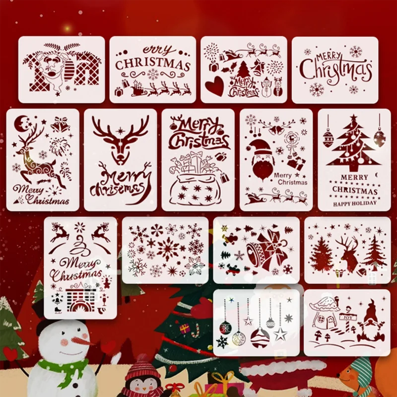 

29*21CM Christmas Deer Graffiti Stencils DIY Layering Wall Scrapbook Coloring Embossing Album Decoration Card Painting Template