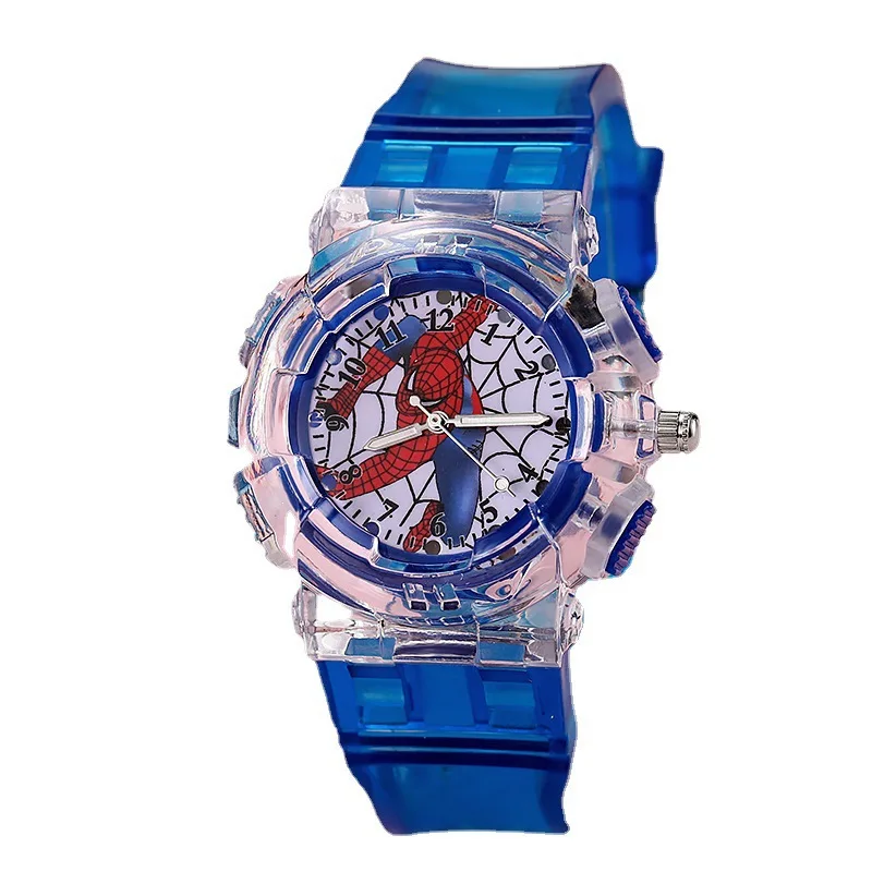 ساعة سبايدر مان الجديدة للأطفال - ساعة كوارتز LED متغيرة الألوان للأولاد مع قرص مؤشر متوهج #5