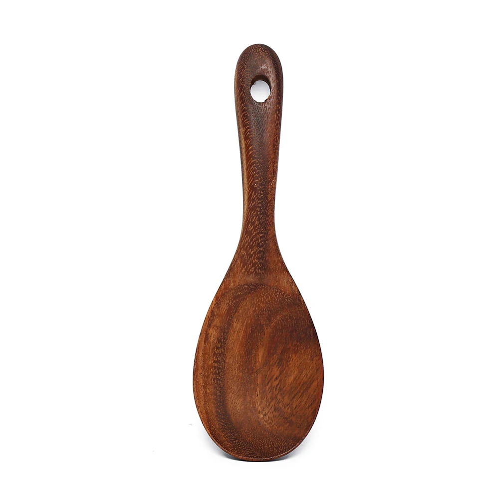 

2 PCS Wooden Spoon Serving Salad Silverware Spoons Utensils Cutlery Kitchen Set
