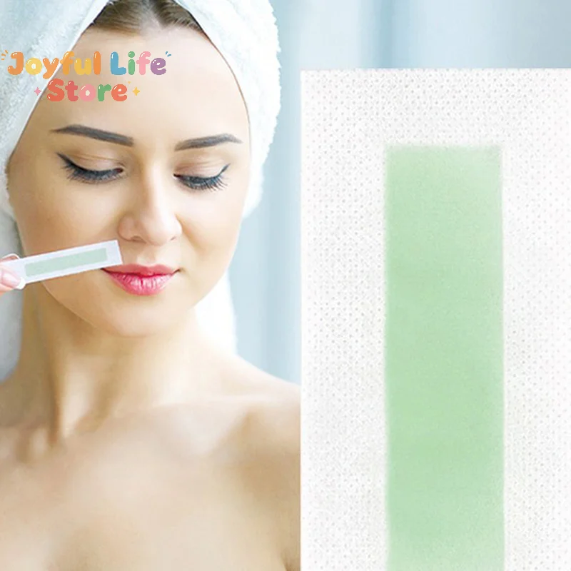 Hot 12/24Pcs Facial Lip Wax Strips For Face Chin Upper Lip Jaw Eyebrow Beard Hair Removal