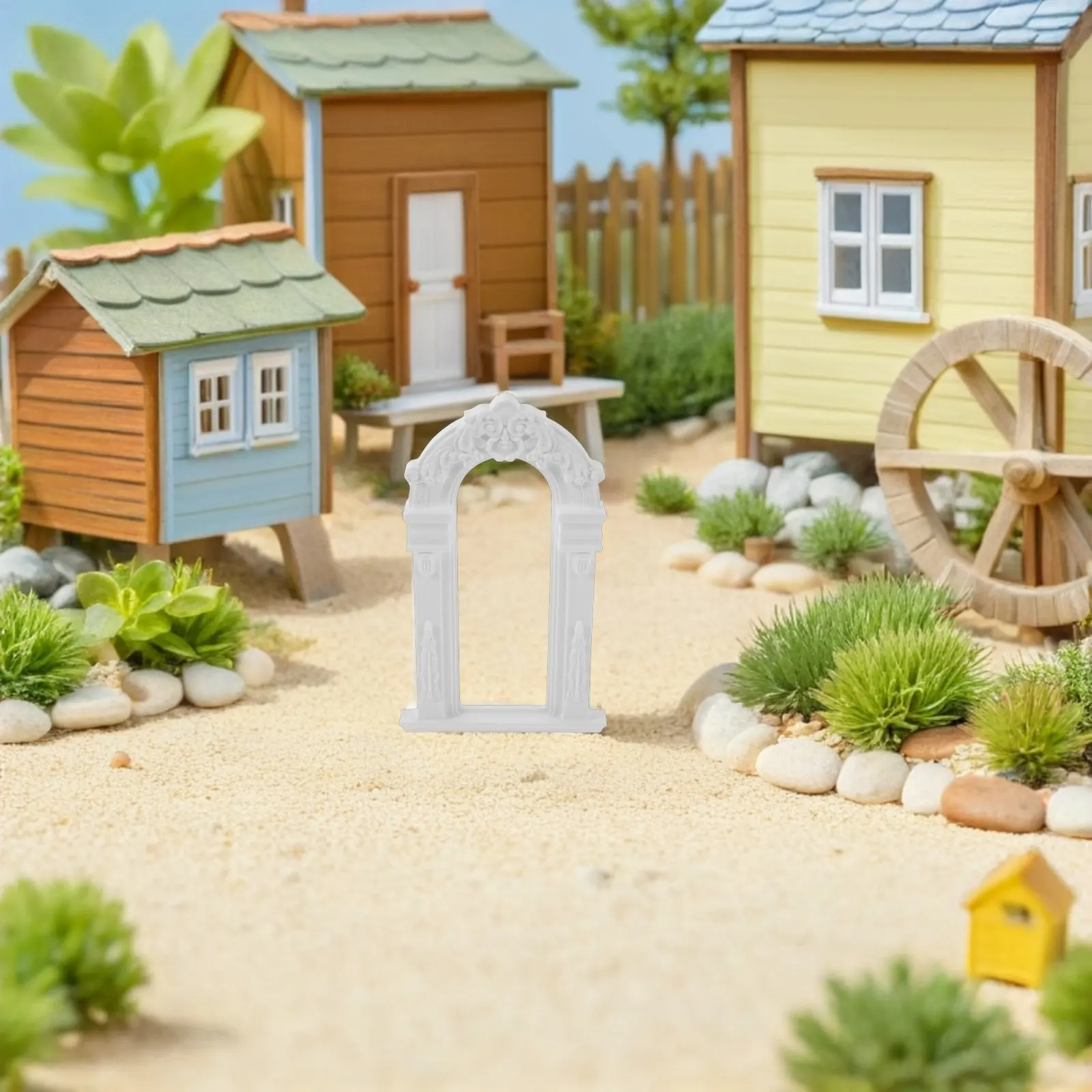 

Миниатюрная свадебная цветочная арка в европейском стиле, декор для кукольного домика, украшение для сказочного сада, реквизит для церемоний, фотостудий и вечеринок