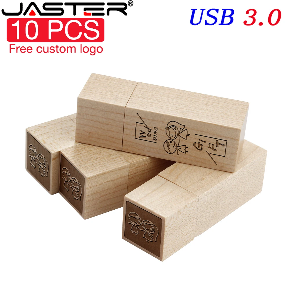 

10PCS LOT Free Custom Logo Wooden USB 3.0 Flash Drive 128GB Stamps Memory Stick 64GB High Speed Pen Drive 32GB Pendrive16GB 8GB